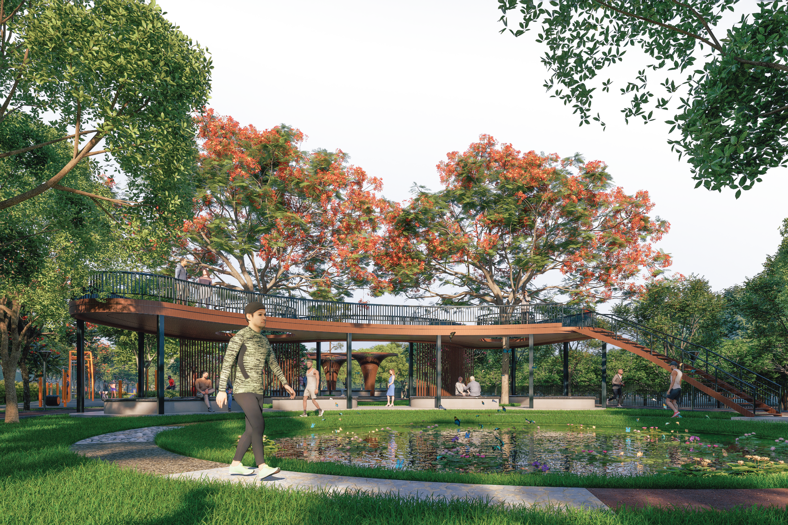 Eco-City landscaped garden