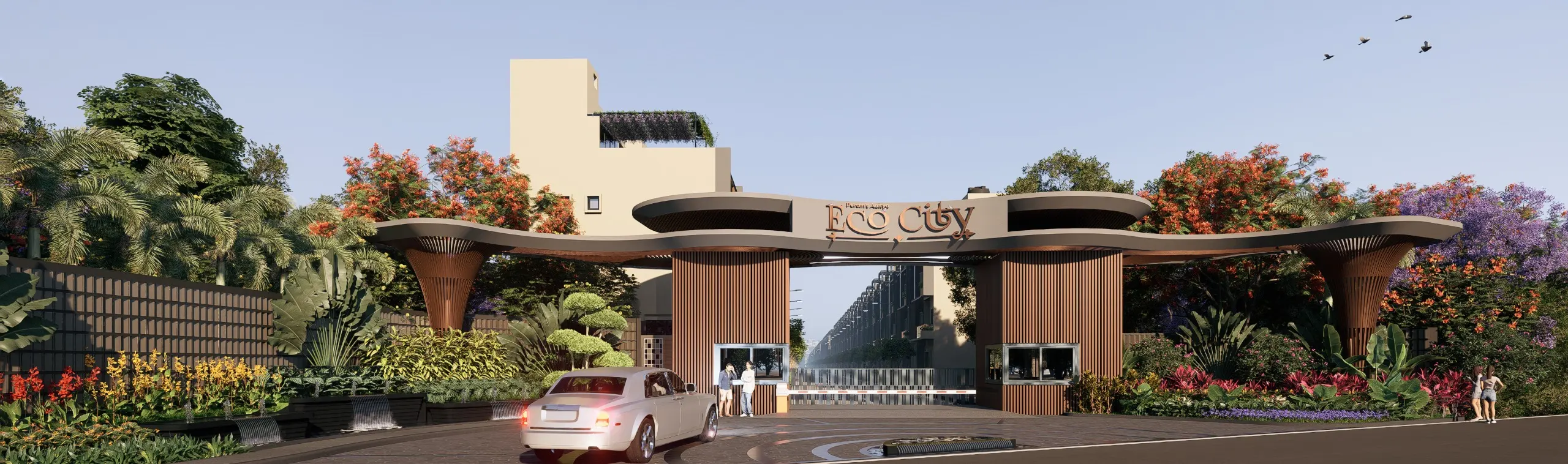 Aashrayaa Eco-City gated entrance